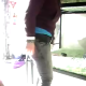 An extremely brief clip of a girl farting in front of the camera, and then she walks off, laughing.